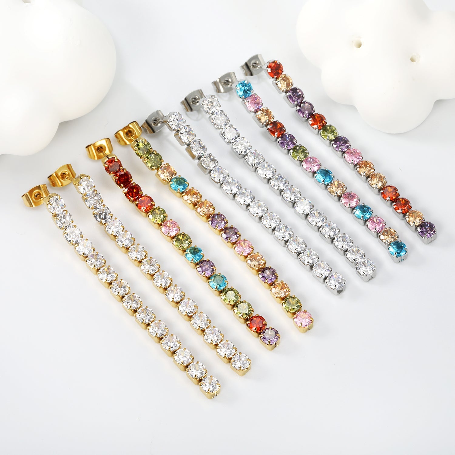 2mm/3mm/4mm round white diamonds/mixed color diamonds 5.5cm asonjewelry